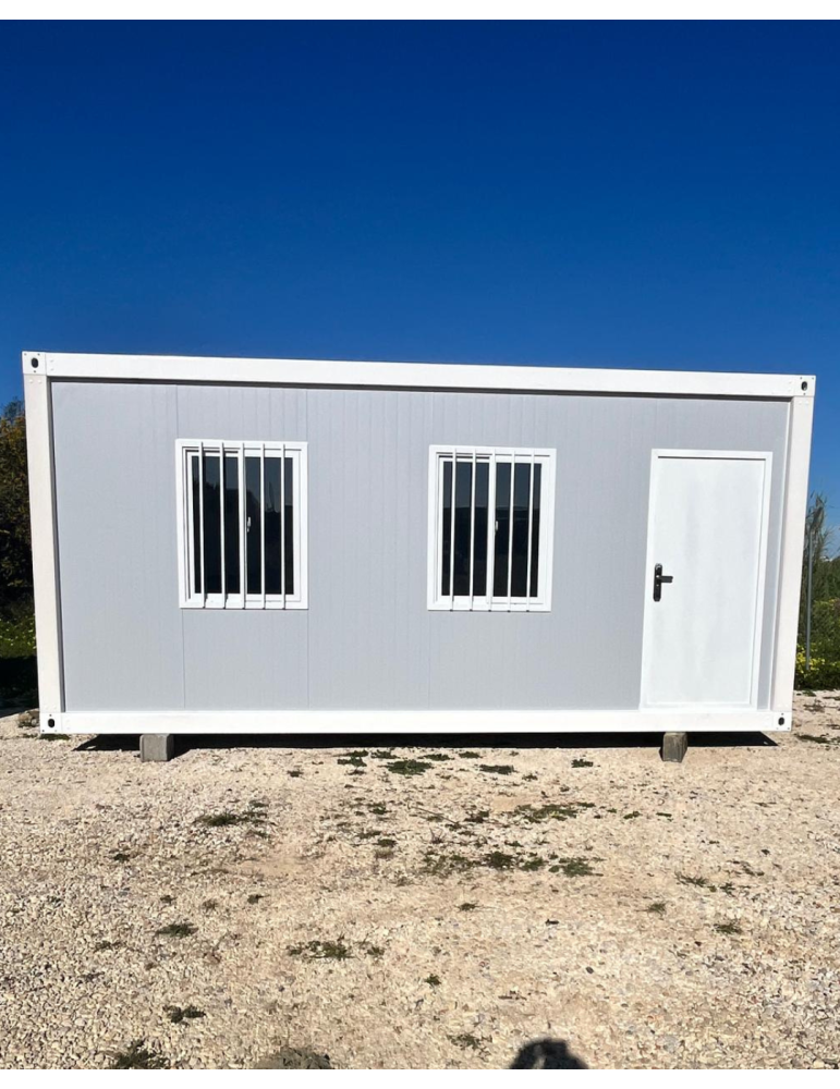 Conteneur modulaire 20' — bureau gris neuf 2 fenêtres - image 1