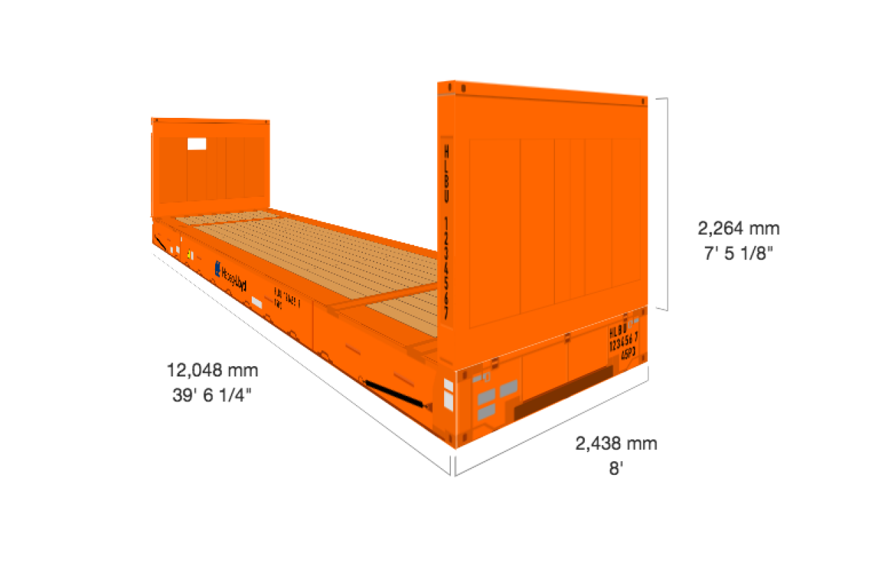 Conteneur flat rack 40'