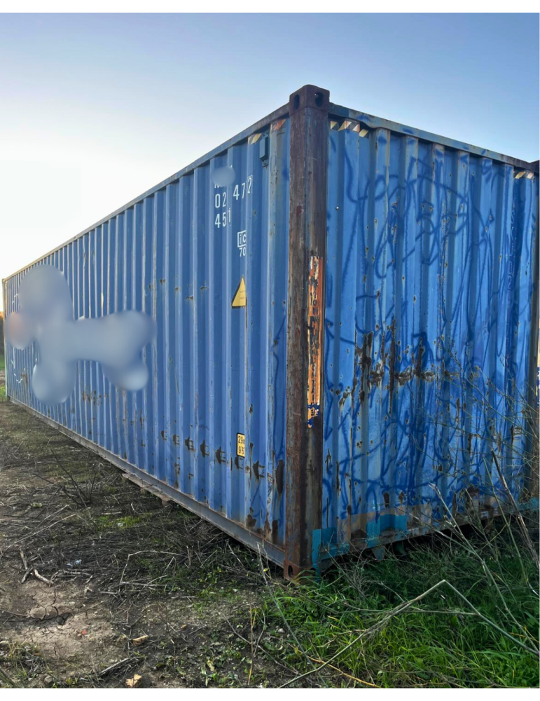 Conteneur maritime 40' HC — bleu graffiti occasion