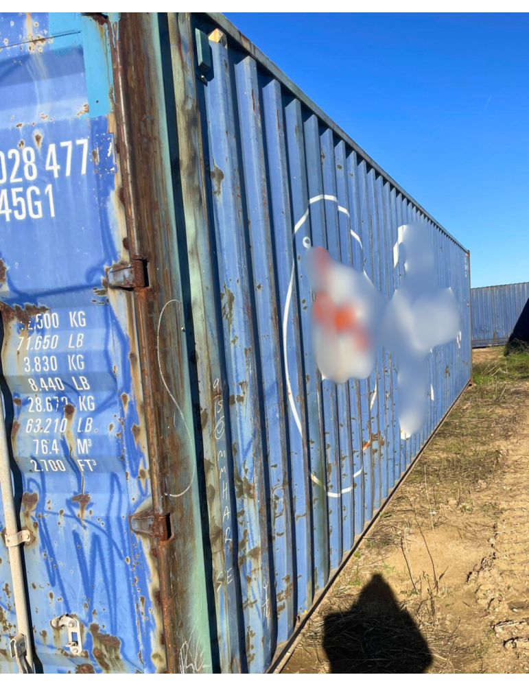 Conteneur maritime 40' HC — bleu graffiti occasion